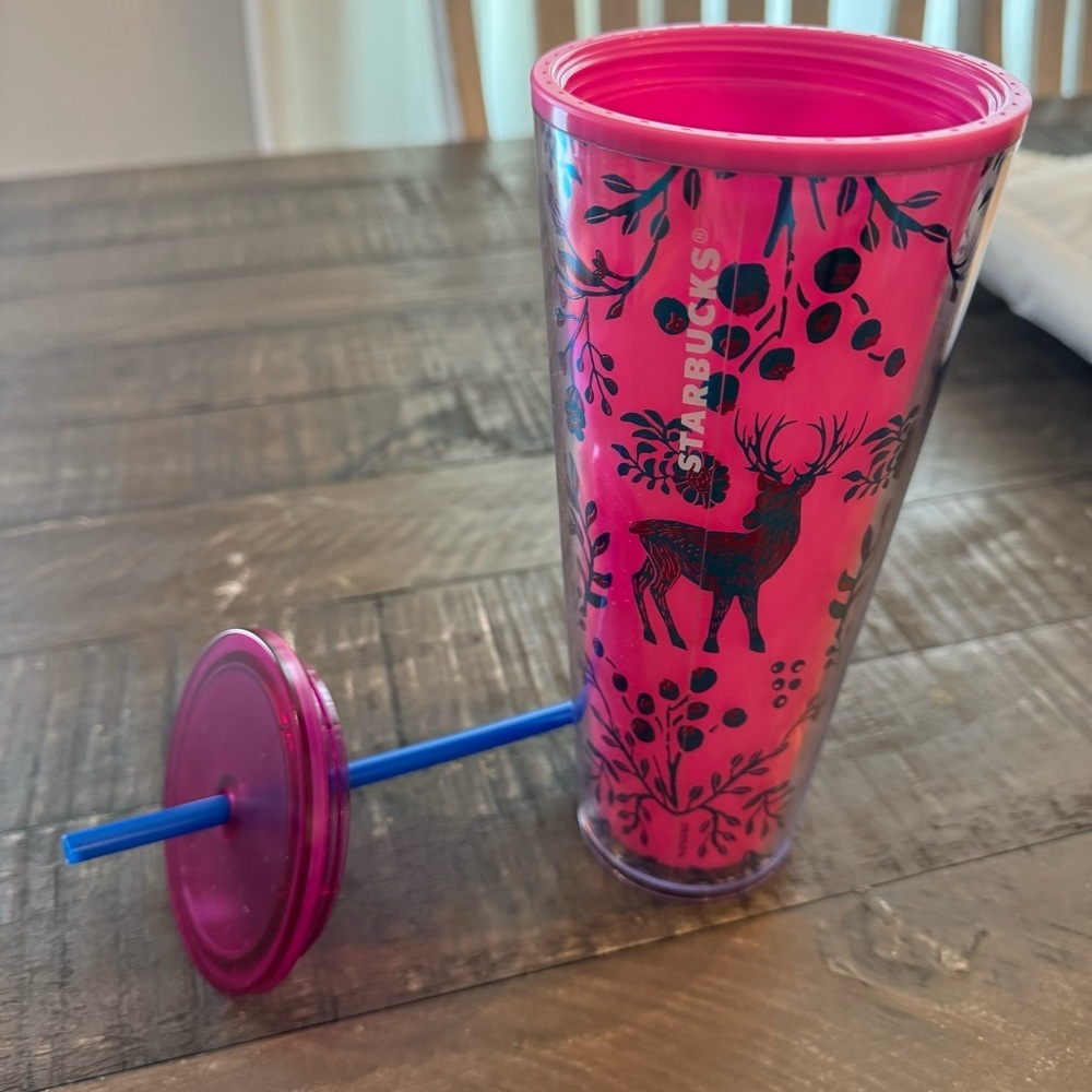 Starbucks 2022 Holiday ‘Woodland Lace Color Change" Pink Tumbler 24oz Venti